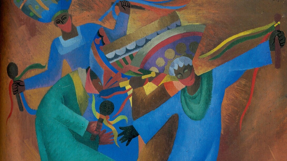 "Danza de Yautepec", óleo sobre lienzo, Fermín Revueltas, 1933