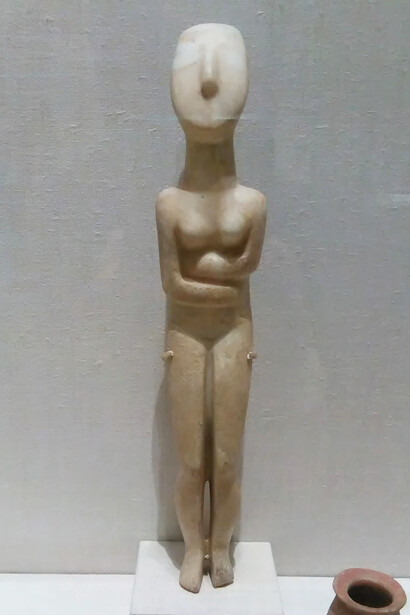 Marble Cycladic figurine, Greek and Roman Department, Metropolitan Museum, New York, USA