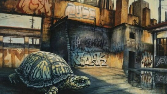 Brin Levinson, “Painters Refuge”, 2013, oil on canvas, 24″ x 40″