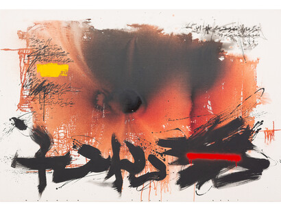 Golnaz Fathi, Sunset, 2021, acrylic, ink and spray paint on canvas, 130x170 cm. Courtesy of the artist and October Gallery