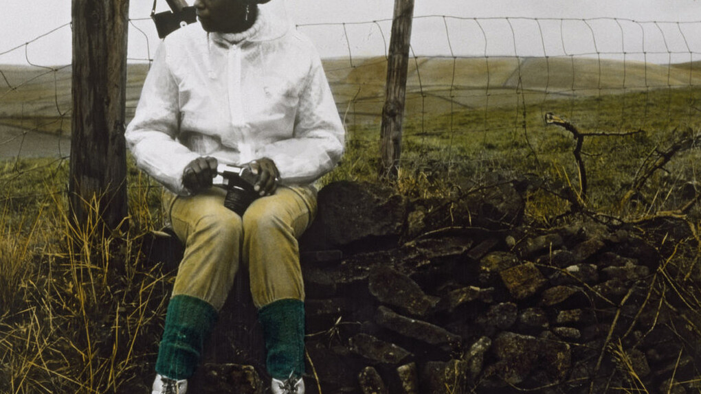 Ingrid Pollard, Photograph from the series Pastoral Interlude 1987, Gelatin silver print, coloured by hand ©Victoria and Albert Museum