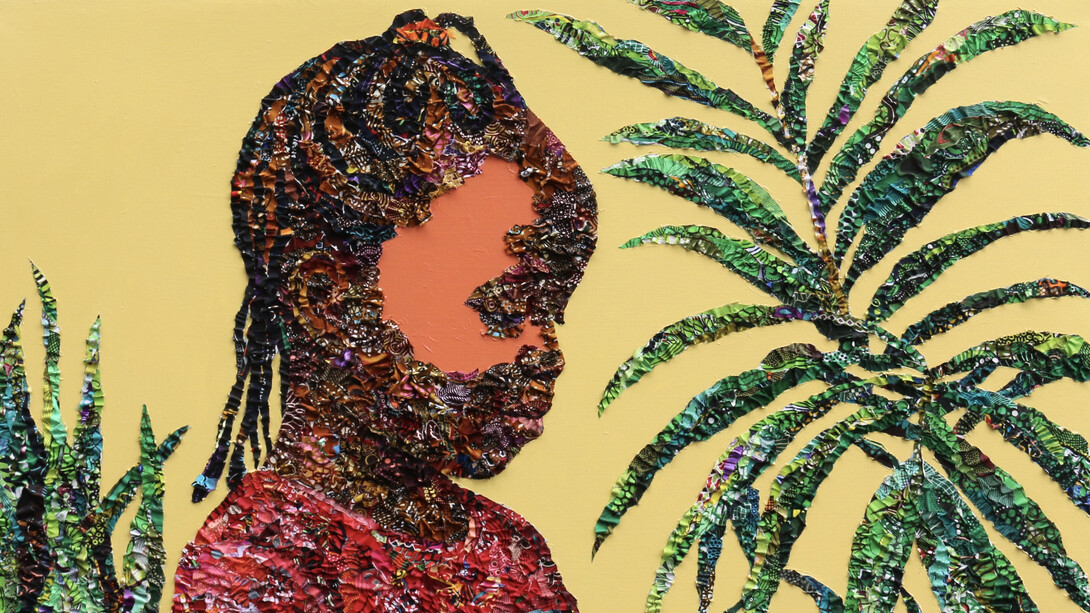 Shinique Smith and Marcellina Akpojotor, Social fabrics, magic and memories, artwork in exhibition. Courtesy of Rele Gallery