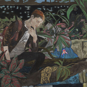 Hernan Bas, “The Sunday snail race”, 2015, Acrylic on linen, 213,4 x 182,9 cm / 84 x 72 inches, Photo: Claire Dorn, Courtesy Galerie Perrotin