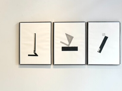 Riccardo De Marchi, Paolo Serra e Marco Tirelli, Luce trattenuta, vista della mostra. Cortesia di Marcorossi Artecontemporanea