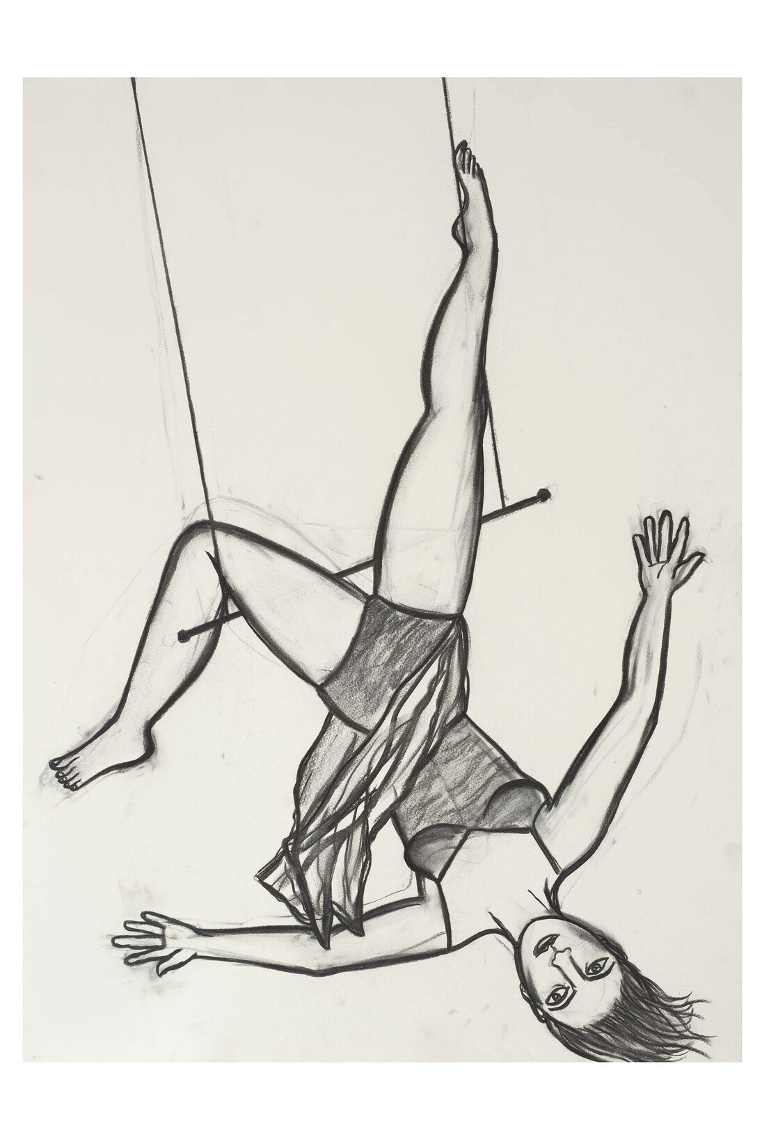 Eileen Cooper, Trapeze II, 2012, Charcoal, 76 x 56 cm © Eileen Cooper. All Rights Reserved, DACS 2015
