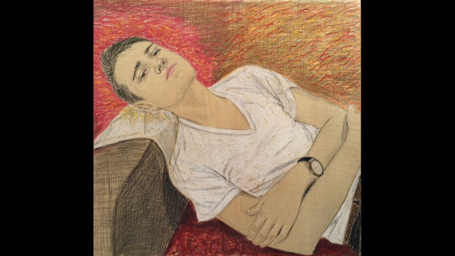 Andrew Mania, Donald, coloured pencil on wood 2017