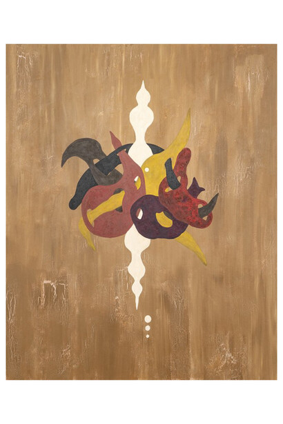 © Salomon Emquies, Selective Balm, 2022, acrylic and adhesive on canvas, 60x48 inches. Courtesy the artist and Michael Kohn Gallery, LA