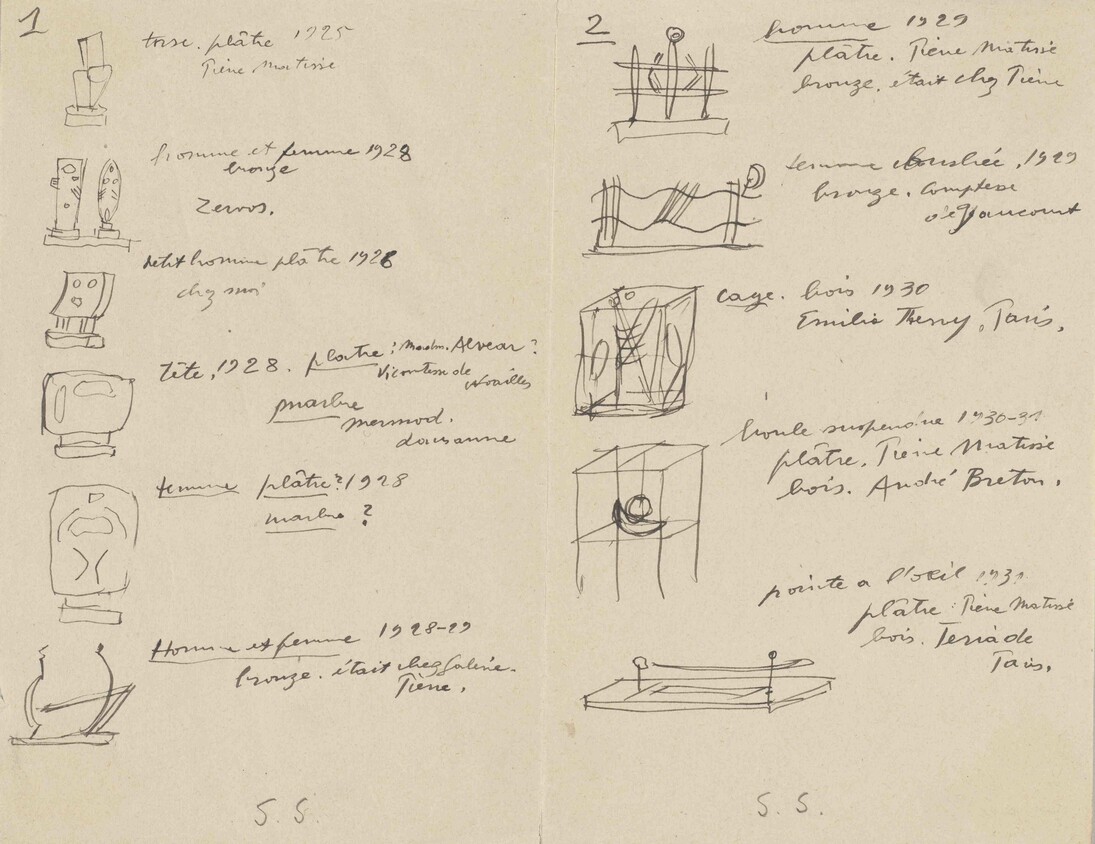 Alberto Giacometti (1901-1966)
Letter to Pierre Matisse, 1947
© The Estate of Alberto Giacometti (Fondation
Giacometti, Paris and ADAGP, Paris), licensed in
the UK by ACS and DACS, London 2016. Courtesy
of the Pierpont Morgan Library, New York. Gift of
the Pierre Matisse Foundation, 1997.