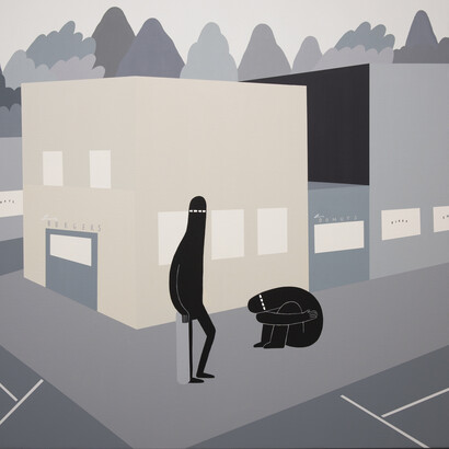 It's been a long Time, 2021, acrylic on canvas, 80 x 100 cm. Courtesy of GR Gallery (detailed)