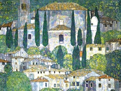 Gustav Klimt, Paesaggio a Malcesine,  estate 1913, particolare
