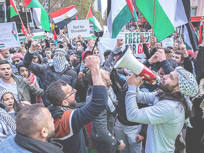 At least 10,000 rallied in the first of two protests, in Melbourne, Australia; to stand in solidarity with Palestine and the Palestinian people in the face of ongoing attacks and aggression from the Israeli government