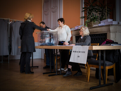 Strasbourg, France, 1er tour des élections Municiapales 23 mars 2014. Photo par Claude Truong-Ngoc
