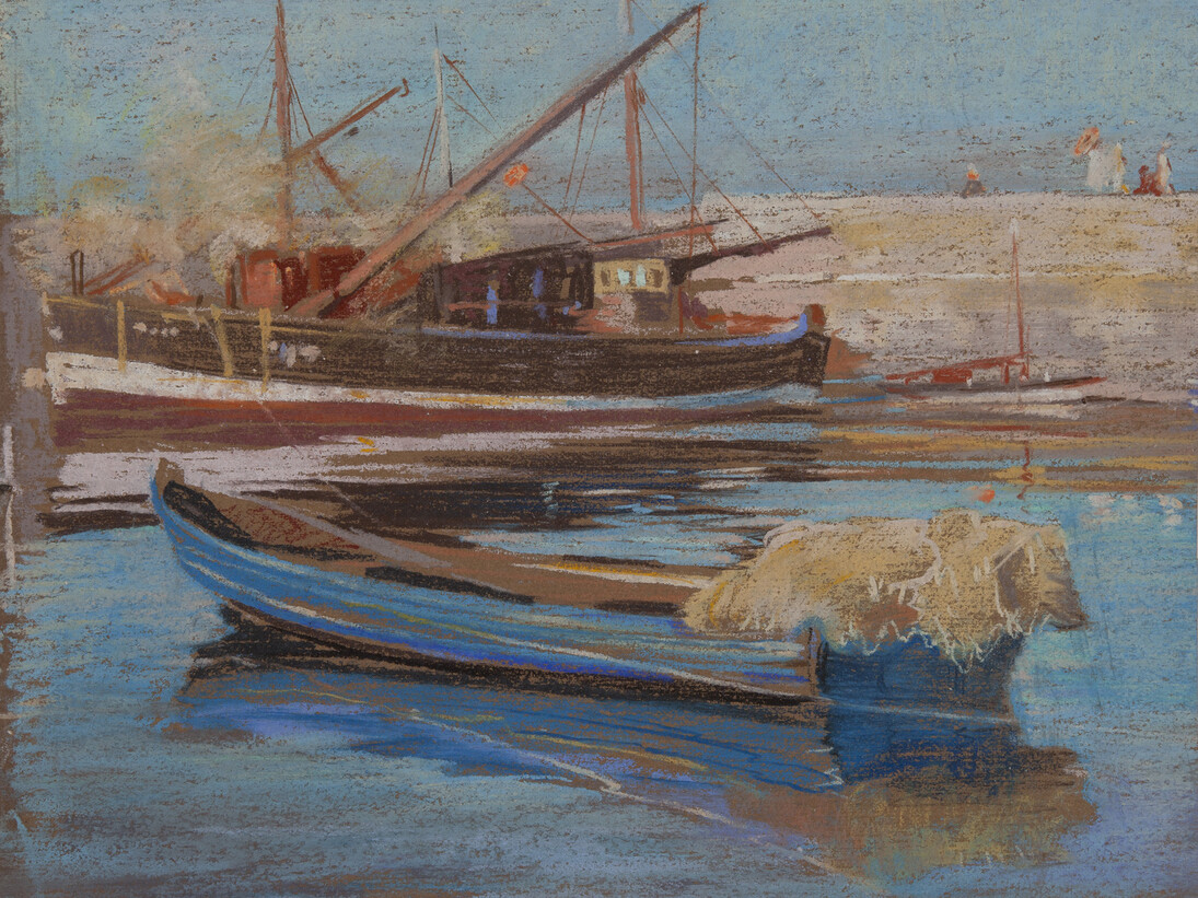 Adam Bruce Thomson, Fishing Boats, pastel, 24 x 29 cm