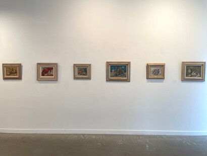 Installation view, Aaron Bohrod, A Cabinet of Curiosities, 2024. Courtesy of Lincoln Glenn Gallery