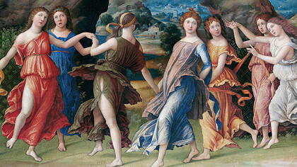 Andrea Mantegna, Parnaso, particolare