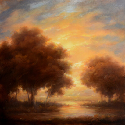 Luminescence, 2014, 16 x 16 inches, oil on panel by Jane Bloodgood-Abrams