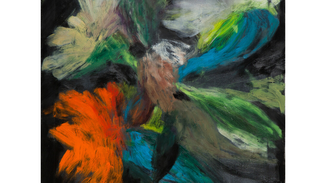 Bleckner, Ross, Untitled 6654, 2014, oil on canvas, 18x18in. Courtesy Sargent's Daughters and Mary Boone Gallery.