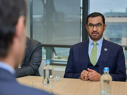 Sultan Ahmed Al Jaber, President designate of COP28, met with Ursula von der Leyen, President of the European Commission, on November 13, 2023, as part of preparations for the upcoming COP28 in Dubai at the end of the month