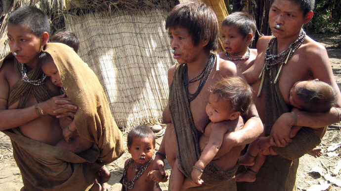 Los miembros de la tribu Nanti, un grupo aislado cuyas tierras han sido adjudicadas para el proyecto de gas Camisea. © Survival International
