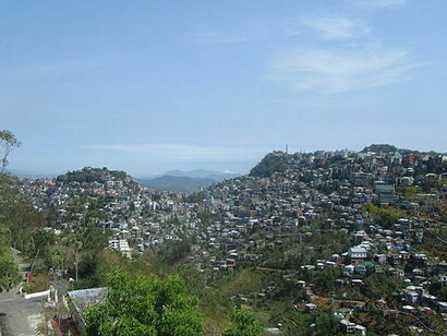 View of Aizwal, Mizoram, India