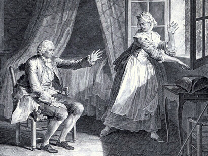«Las últimas palabras de Rousseau» (1783), Jean-Michel Moreau