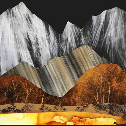 Sarah Winkler, Cinder Cone, acrylic on wood panel, 60x36 inches. Courtesy the artist and Foster/White Gallery