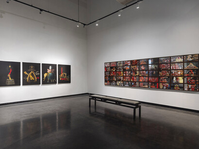 KM Madhusudhanan, The shape of the sky a rectangle, exhibition view. Courtesy of 1x1 Art Gallery