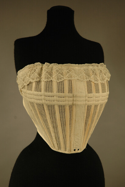 Edwardian basket or cage corset, Image credit From the Collections of Leicestershire County Council, The Symington Collection