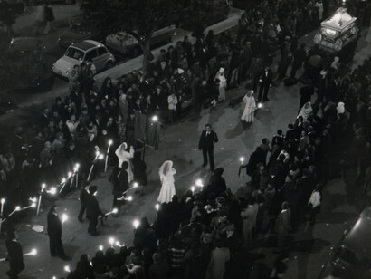 Processione con figuranti e bande musicali- Corso Vittorio Emanuele, Trapani