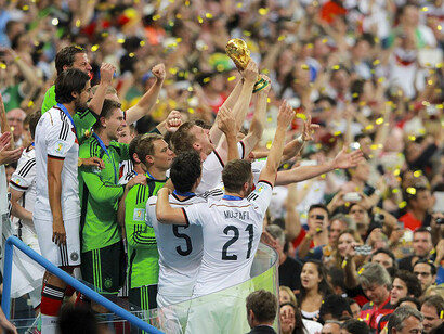 Germany won the World Cup at the 2014 FIFA World Cup final in Brazil