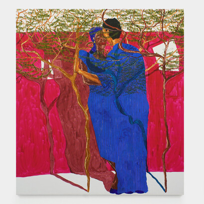 Pedro Neves, Amor, 2023. Acrylic on canvas,
83 x 75 inches (210.8 x 190.5 cm). Copyright The Artist. Courtesy of M+B Gallery