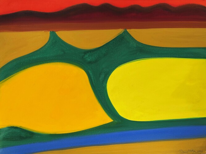 David Hayes, Sea Ray, gouache on paper, 22.25x30 in