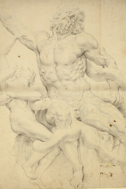 Peter Paul Rubens (Siegen 1577 – 1640 Antwerpen), Die Laokoon-Gruppe, 1602 / 08, Schwarze Kreide, Graphische Sammlung, Wallraf-Richartz-Museum