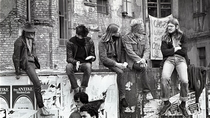 Squatters during the housing occupations in Kreuzberg, Berlin, 1981