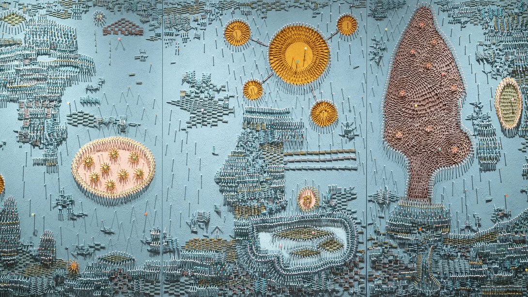 Darlene Charneco, Conversaciones con el futuro, vista de la exposición. Cortesía de Praxis Gallery