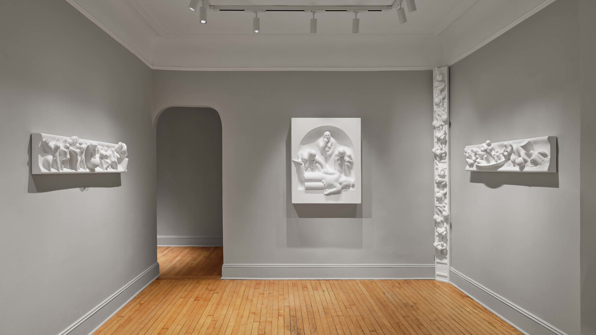 Tom Otterness, Battle of the sexes, exhibition view. Courtesy of Craig Starr Gallery