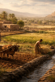 Early agriculture and irrigation in Southwest Asia, where climate conditions and human innovation together shaped the foundations of civilization