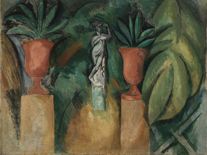 Raoul Dufy, Estatua con dos jarrones, 1908, óleo sobre lienzo, 65 x 81 cm, Thomas Salis. Art & Design, Salzburgo ©Raoul Dufy / VEGAP / Madrid, 2015