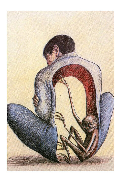 Roland Topor, illustrazione "La douleur selon Topor"
