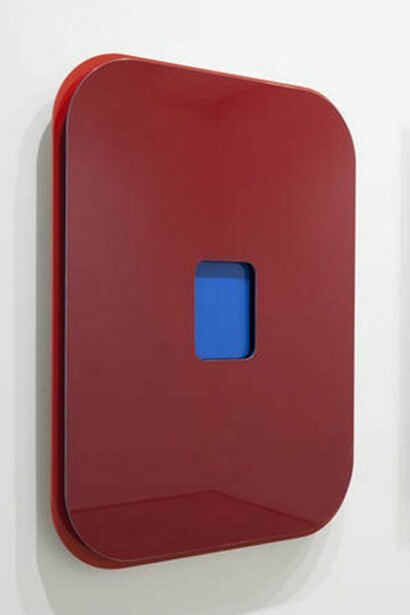 Gregory Johnston, Tableau Vivant II, Enamel on aluminum, 2014, 40 x 30 x 3.5 inches