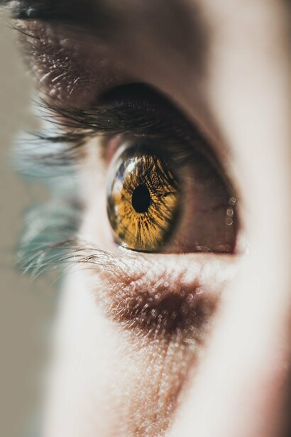 Person with amber eyes
