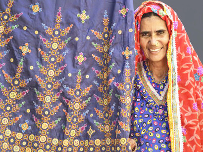 Gujarati ethnic wear are crafted and sold to visitors