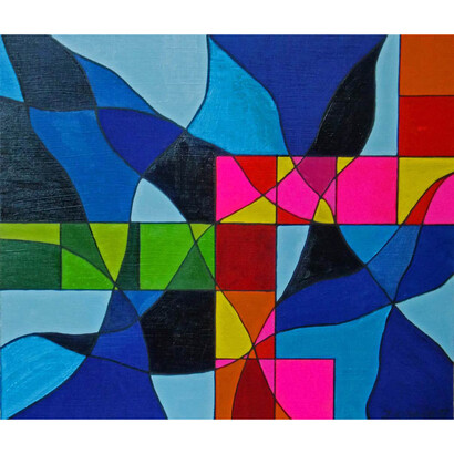 Takashi Kogawa, Cross 2, Oil on Canvas, 18" x 21"