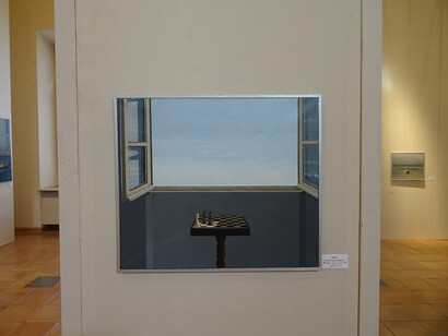 Sandro Luporini - Stallo (vent'anni dopo), 2004, olio su tela, cm 60x70