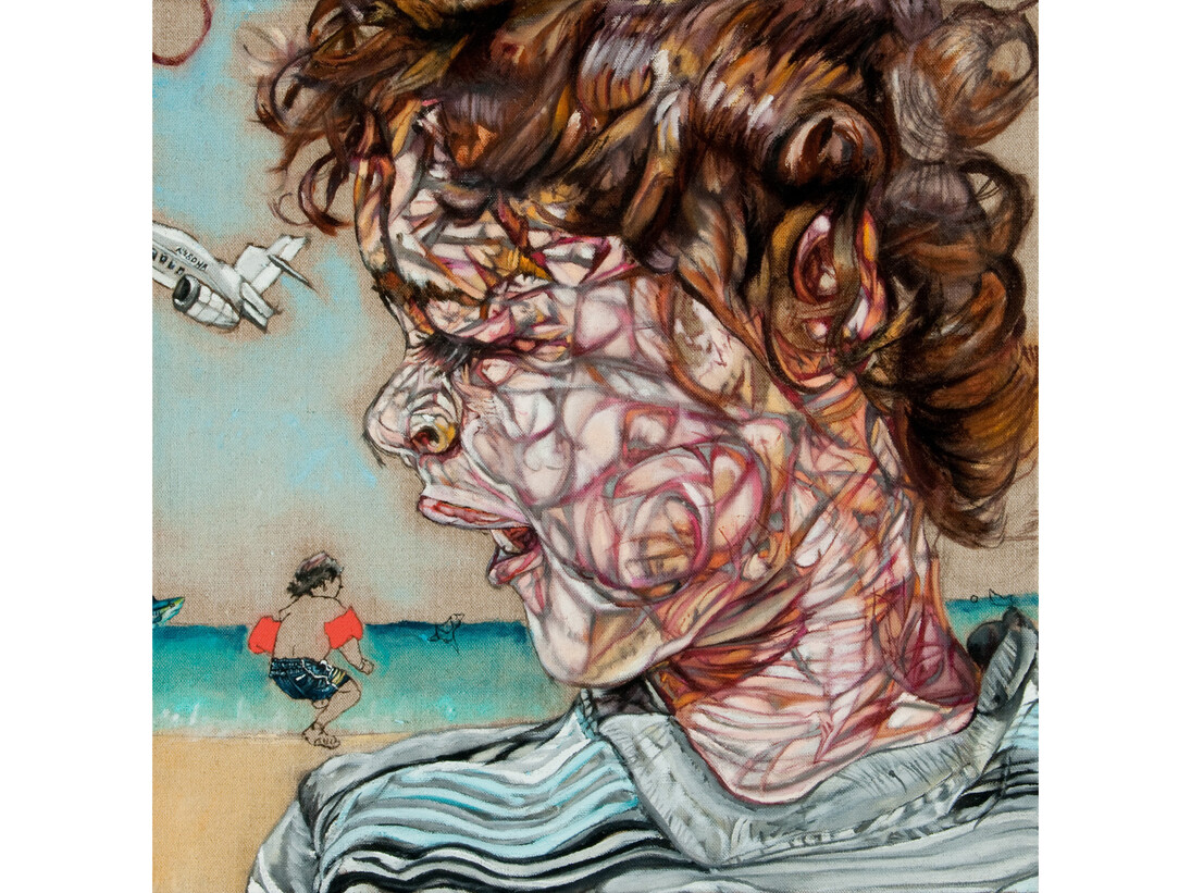 Schandra Singh, "Little Boy" 2014. Oil on linen, 16 x 16 in. Courtesy the artist and Thomas Erben Gallery, New York.