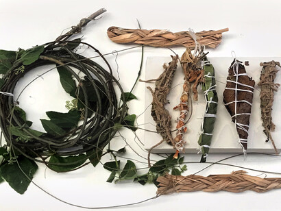 Chamán de Luis Fernando Quirós en «Mayinca Textil», galería de la escuela Casa del Artista (detalle)