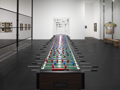 Fútbol y arte: esa misma emoción, vista de exhibición. Cortesía del Museo Jumex