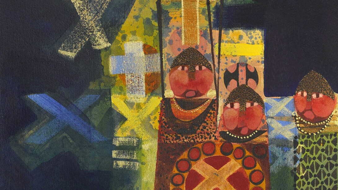 Brian Ferran, Dark Foreigners, acrylic on canvas, 40 x 40 cm