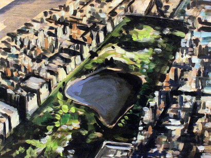 Eryn O'Neill, From Above (detail), 12 x 12, Oil on panel