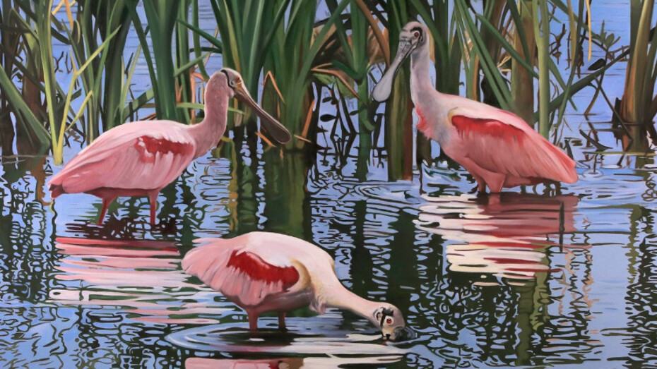 The Ways of Water Birds by Debbie Stevens. Courtesy of William Reaves | Sarah Foltz Fine Art 